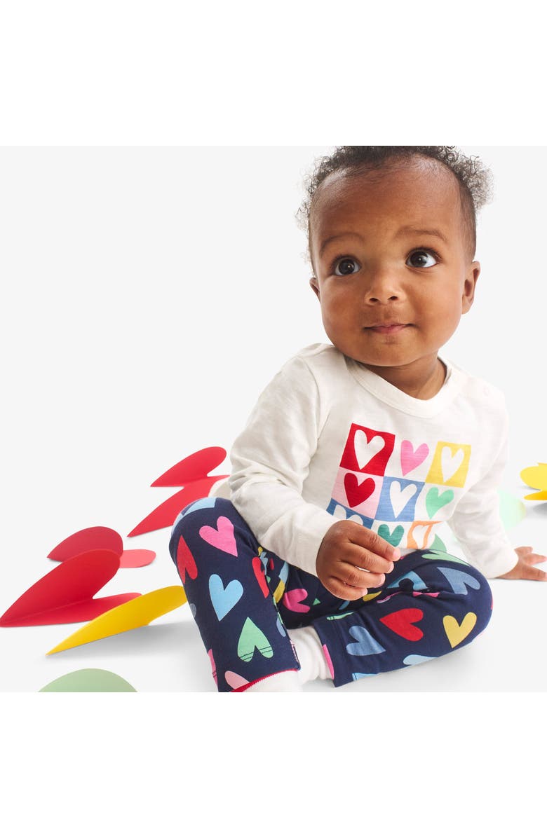 Primary Baby Legging In Rainbow Candy Hearts, Alternate, color, Navy Rainbow Candy Hearts