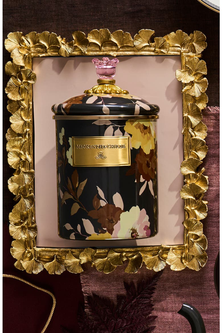 Wild Rose Medium Enameled Steel Canister, Alternate, color, MULTI BLACK