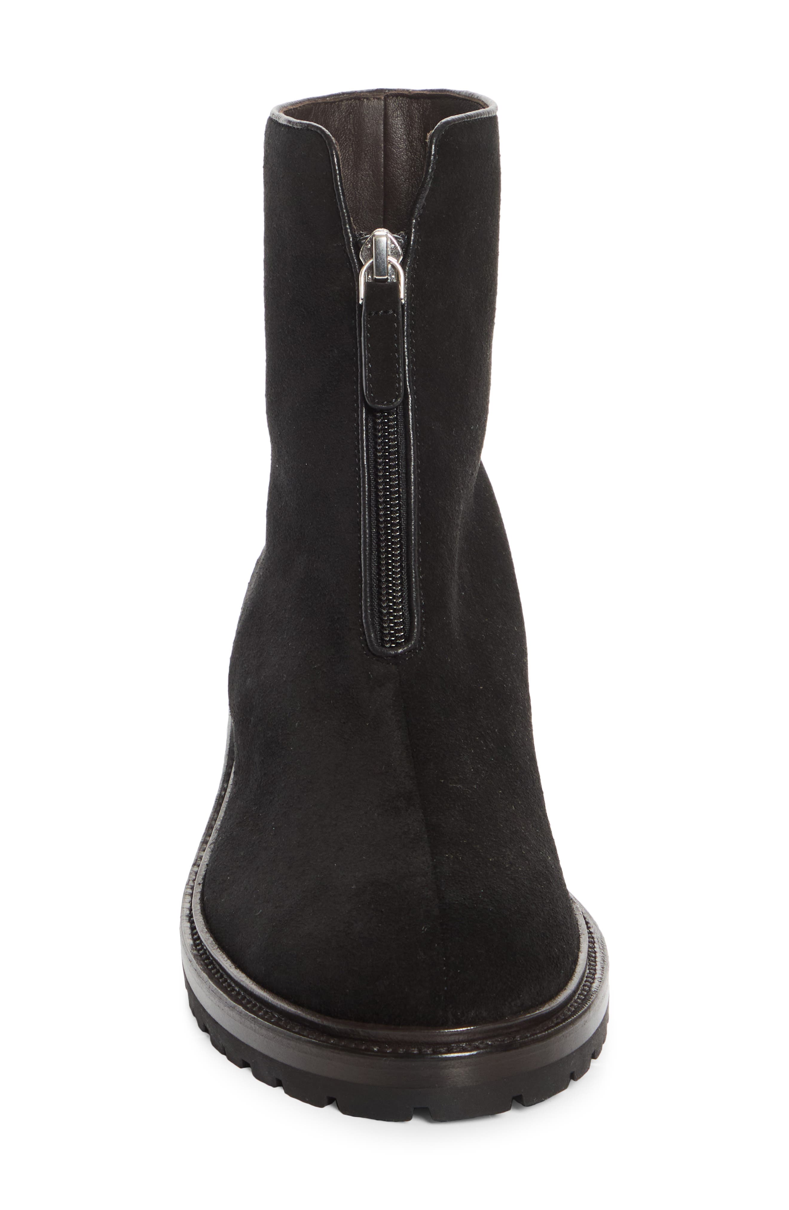 Hike Zip Leather Bootie, Alternate, color, BLACK