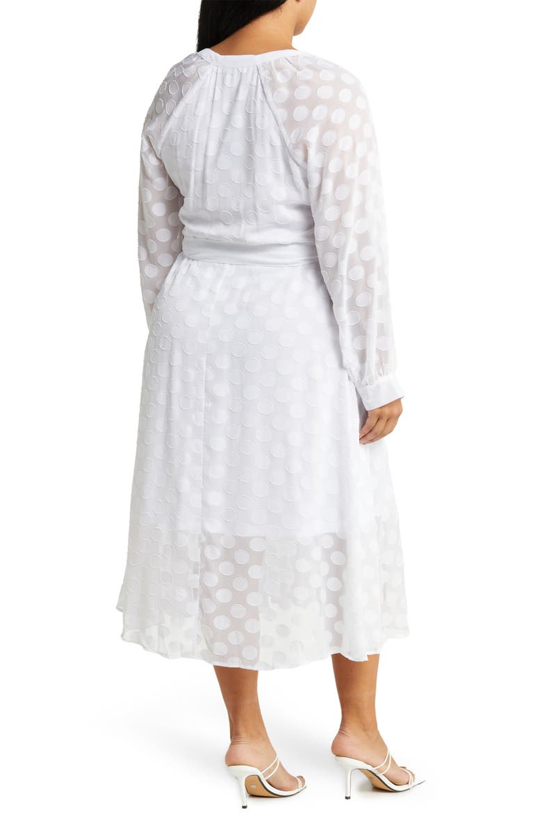 BY DESIGN Party Line Dotted Maxi Dress, Alternate, color, Bright White
