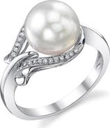 The Pearl Source South Sea Pearl & Diamond Willow Ring