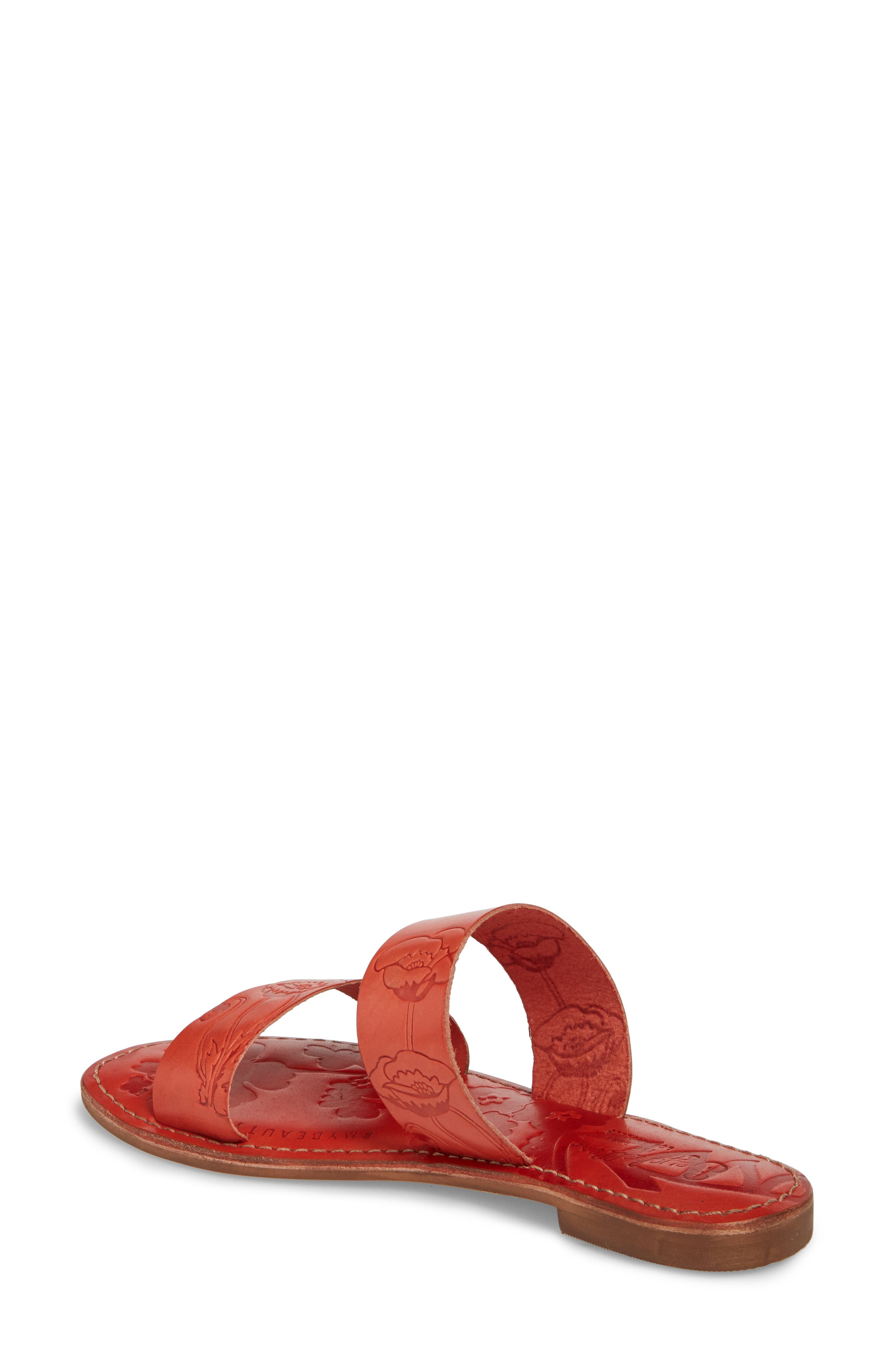 Sheroes Slide Sandal, Alternate, color, RED LEATHER