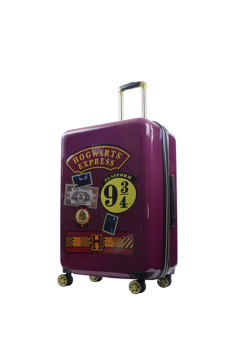 WB Harry Potter Hogwart Express Hardside Printed Abs 29 Inch Luggage, Main, color, BURGUNDY