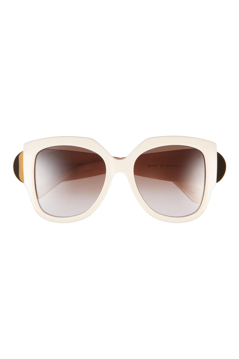 54mm Square Sunglasses, Main, color, IVORY/ BROWN