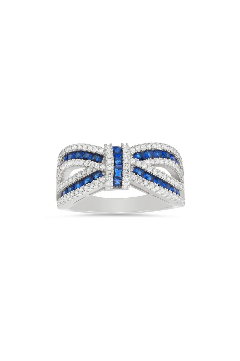 Cubic Zirconia Love Knot Ring, Main, color, SILVER