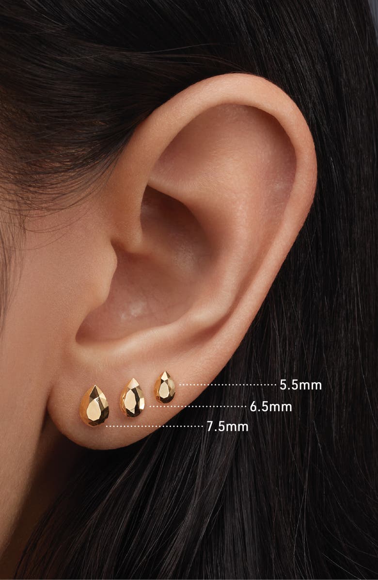 MARIA TASH Faceted Pear Single Threaded Stud Earring, Alternate, color, White Gold
