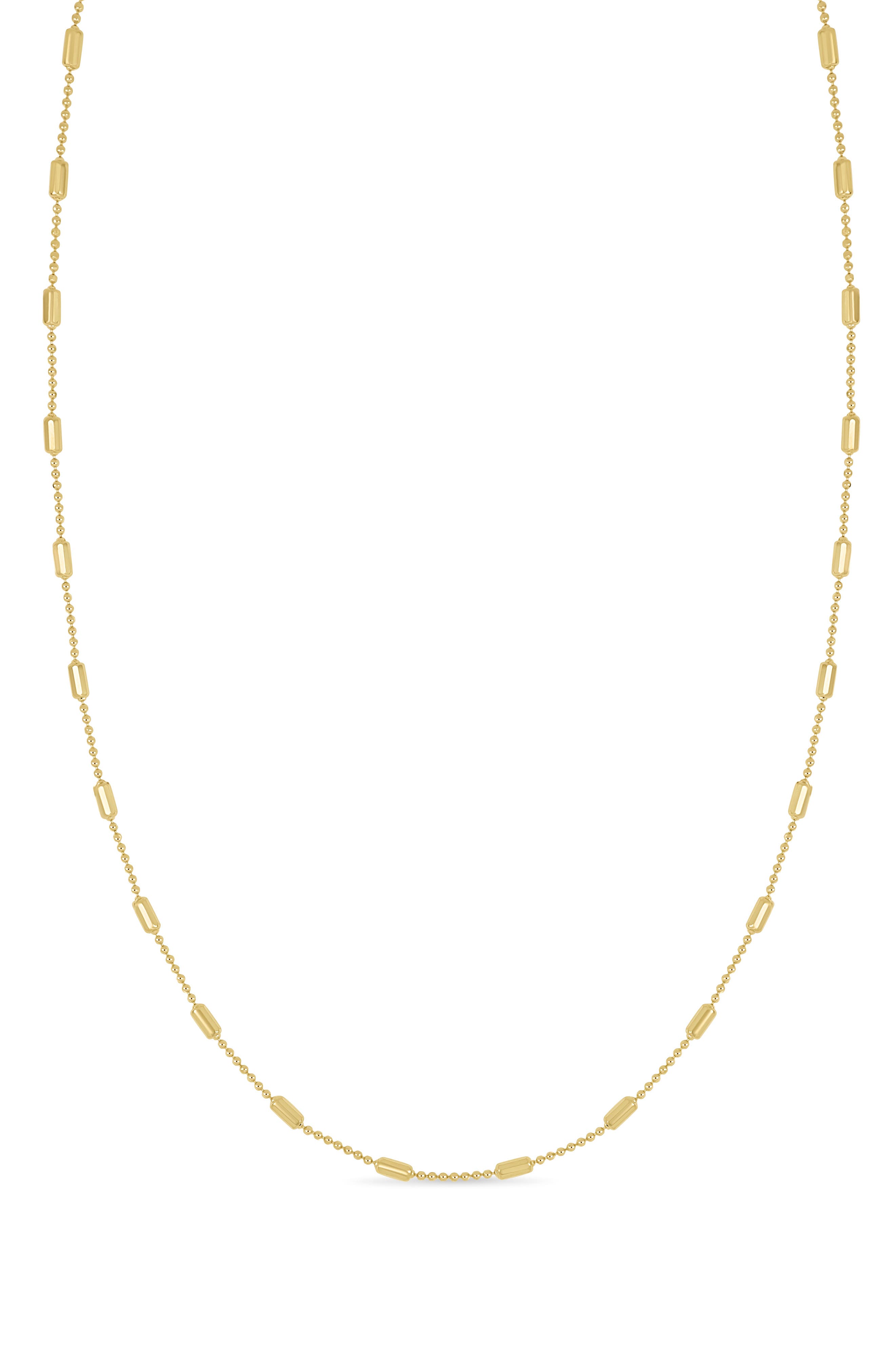 14K Gold Bar Station Necklace