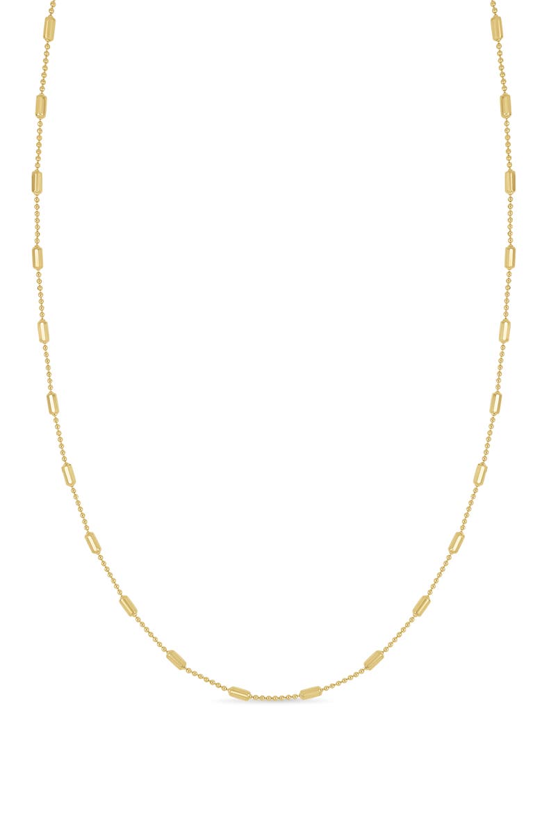14K Gold Bar Station Necklace, Main, color, 14KY