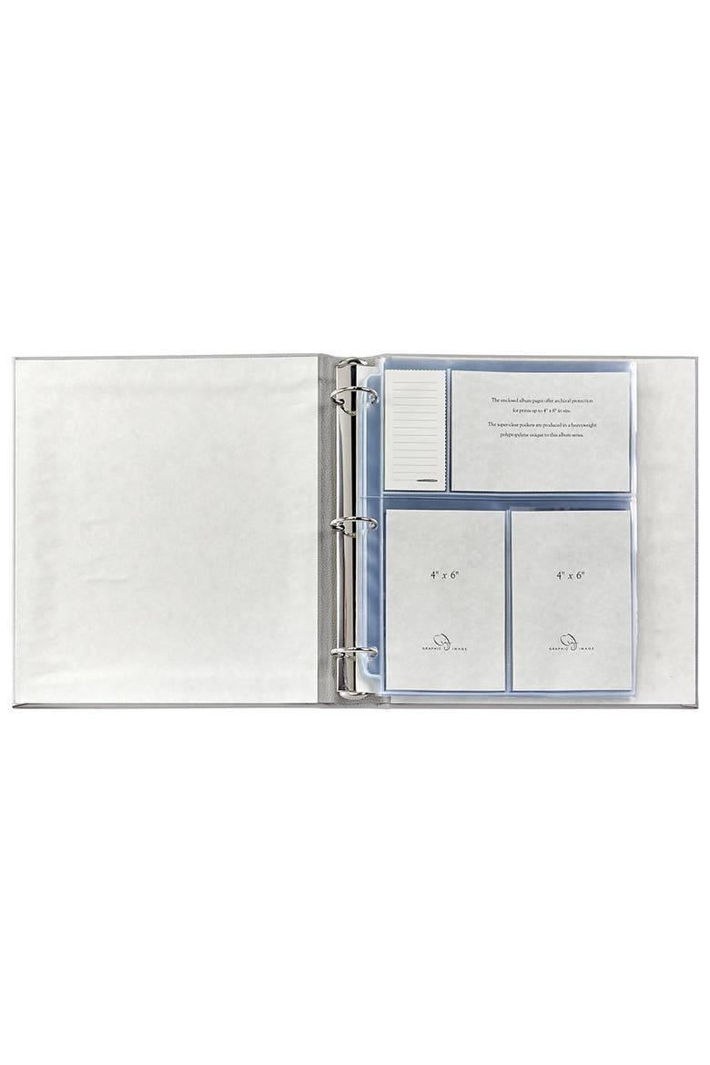 Large 3-Ring Clear Pocket Album, Alternate, color, White