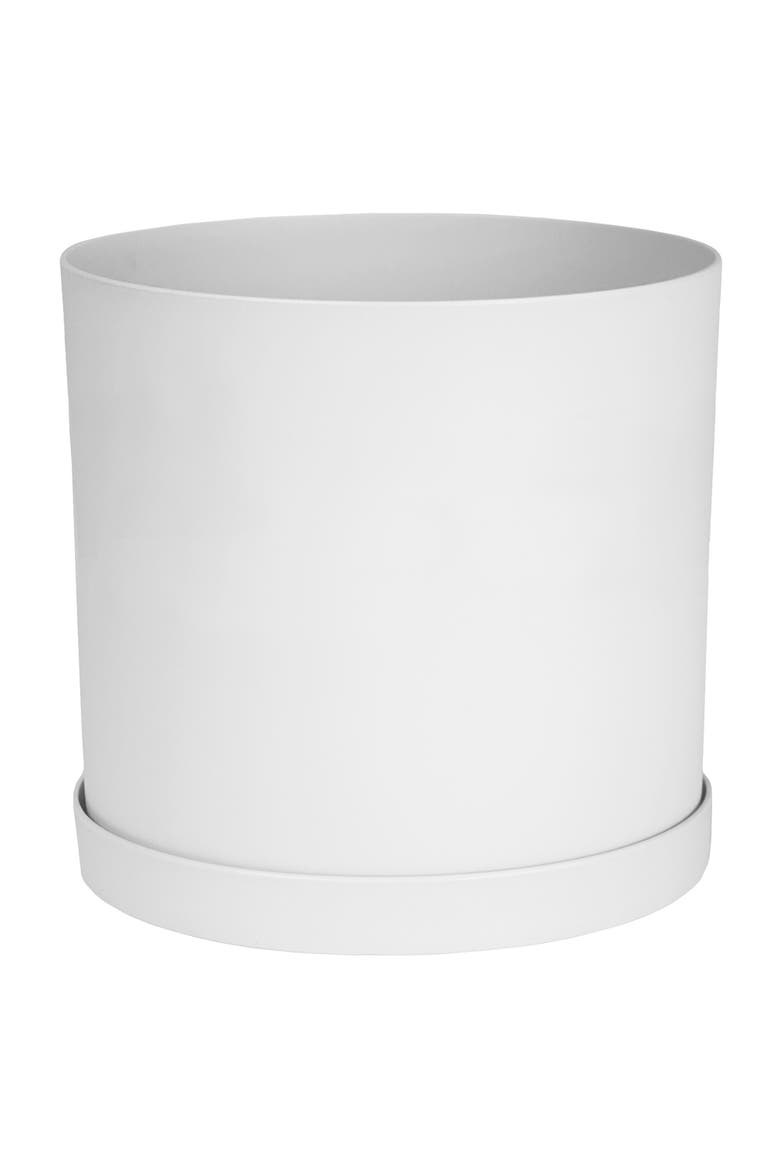 Mathers Gardening Planter with Saucer Tray  9.5 Inch W x 9.5 Inch H, White, Main, color, White