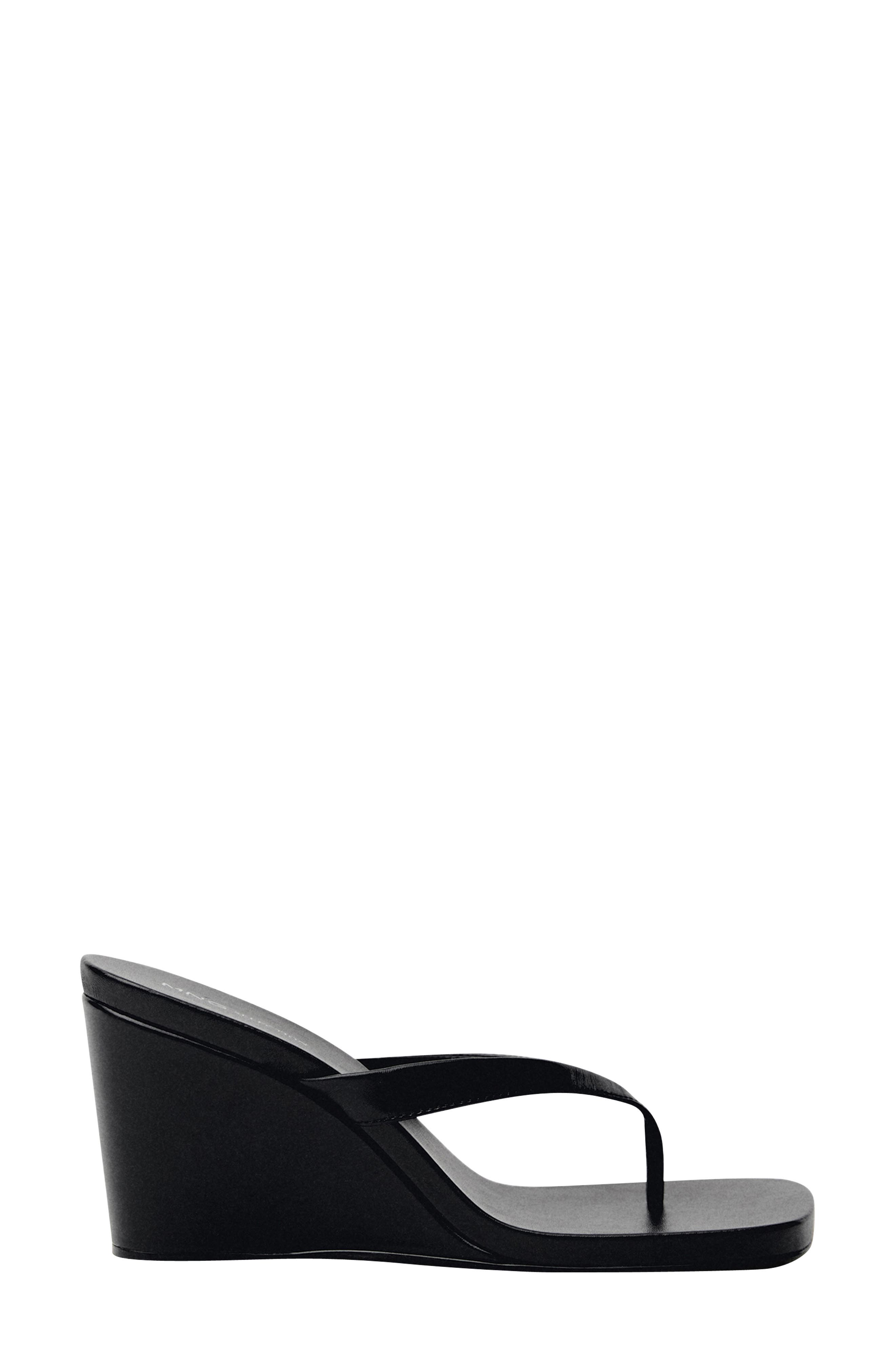 MANGO Wedge Sandal, Alternate, color, Black