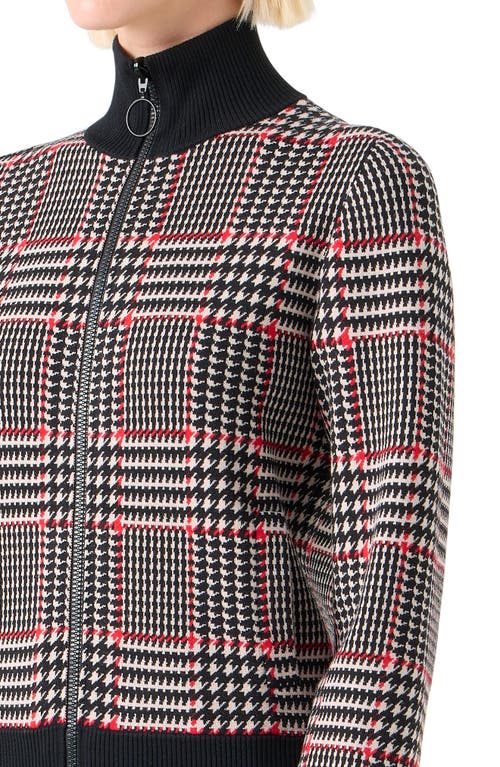 Akris Punto Houndstooth Check Jacquard Knit Zip Cardigan In Multi