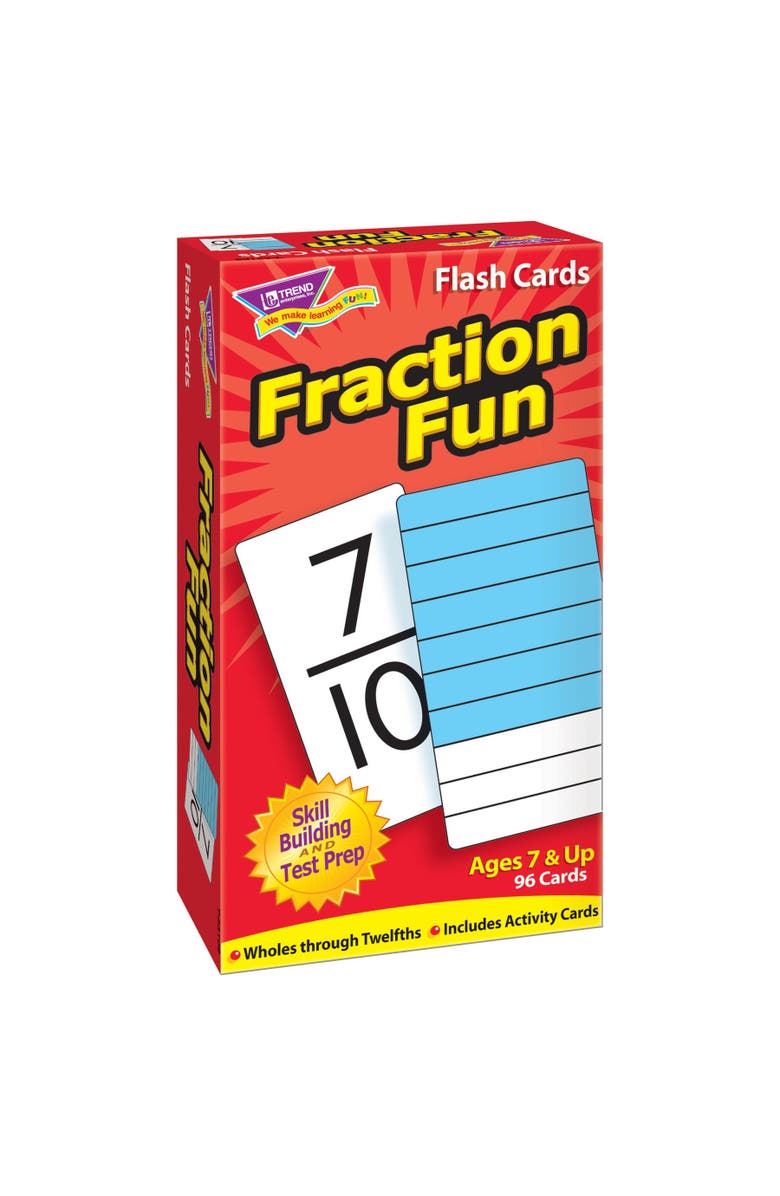 TREND Enterprises Fraction Fun Skill Drill Flash Cards, Main, color, Multicolored
