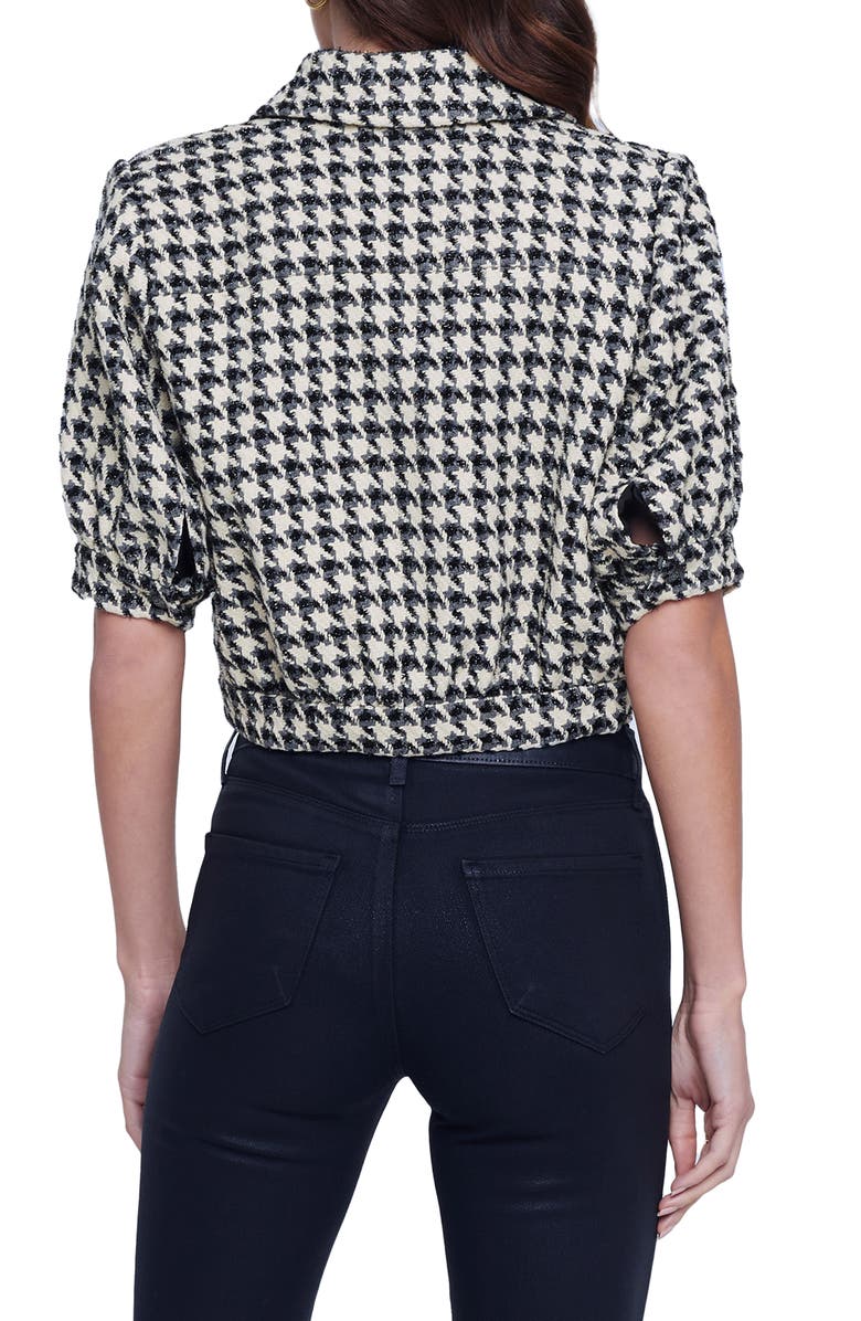 L'AGENCE Cove Houndstooth Short Sleeve Jacket, Alternate, color, 