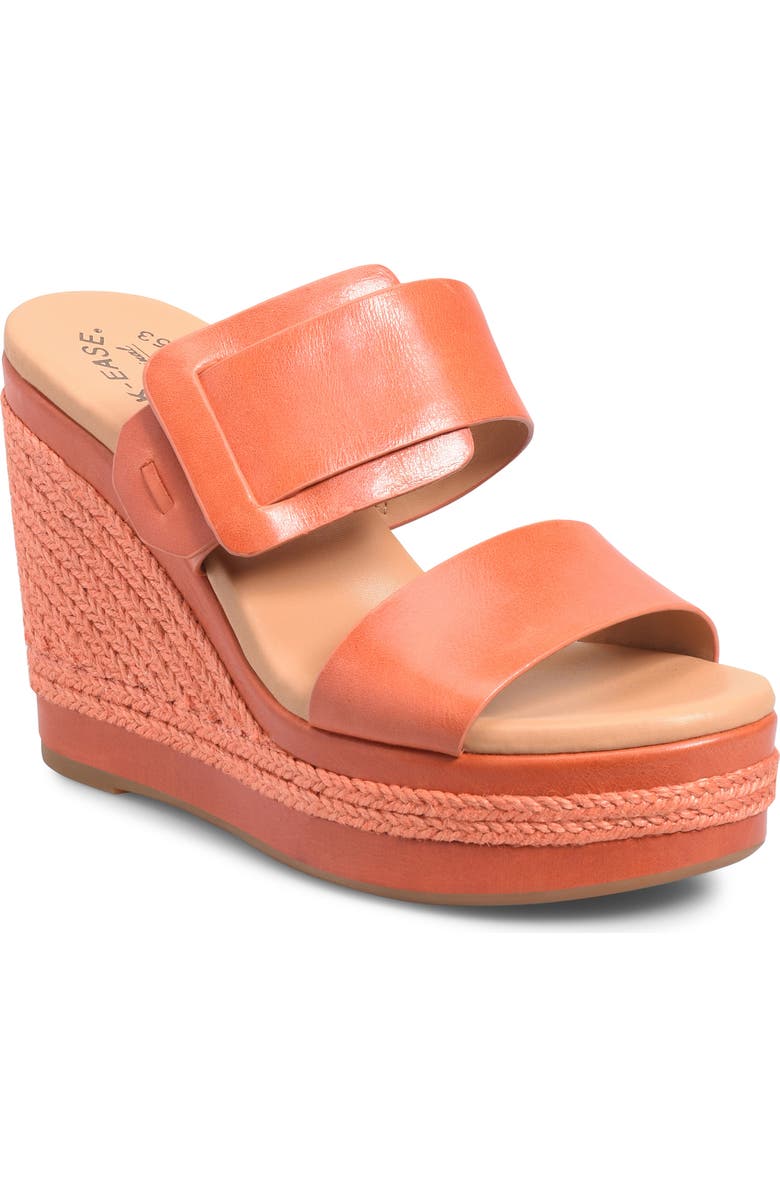 Kork-Ease<sup>®</sup> Raya Espadrille Platform Wedge Slide Sandal, Main, color, Orange Full Grain