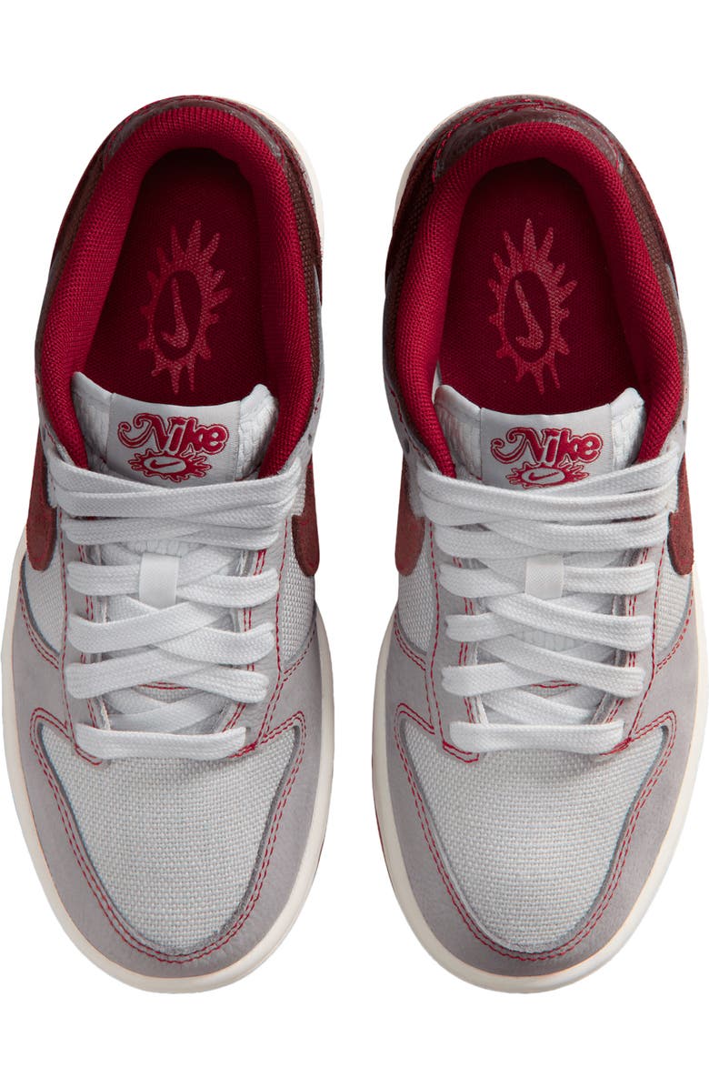 Nike Kids' Dunk Low Basketball Sneaker, Alternate, color, Platinum/ Grey/ Red/ Burgundy