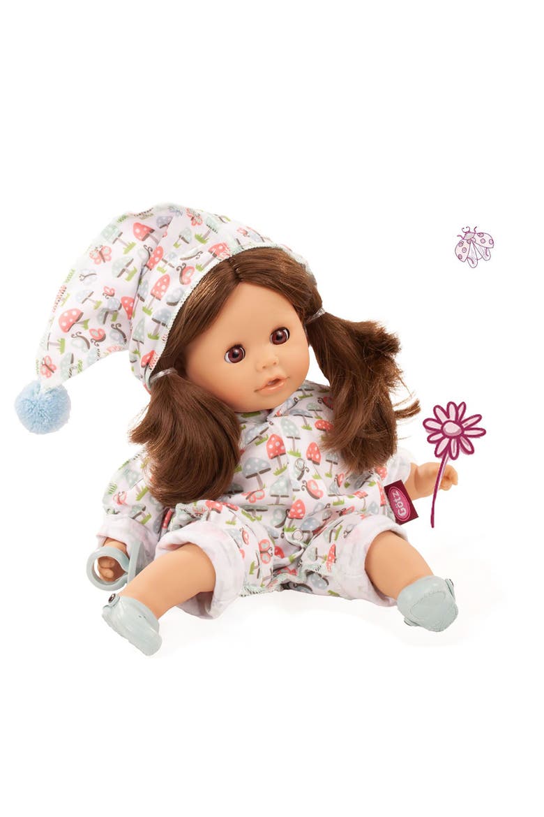 Cosy Aquini 13" Lucky Mushroom Soft Cloth Brunette Baby Doll, Alternate, color, Multicolored