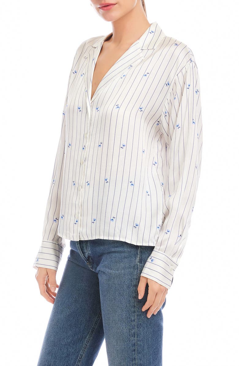 FIFTEEN TWENTY Lynette Print Shirt, Alternate, color, Cream/ Blue