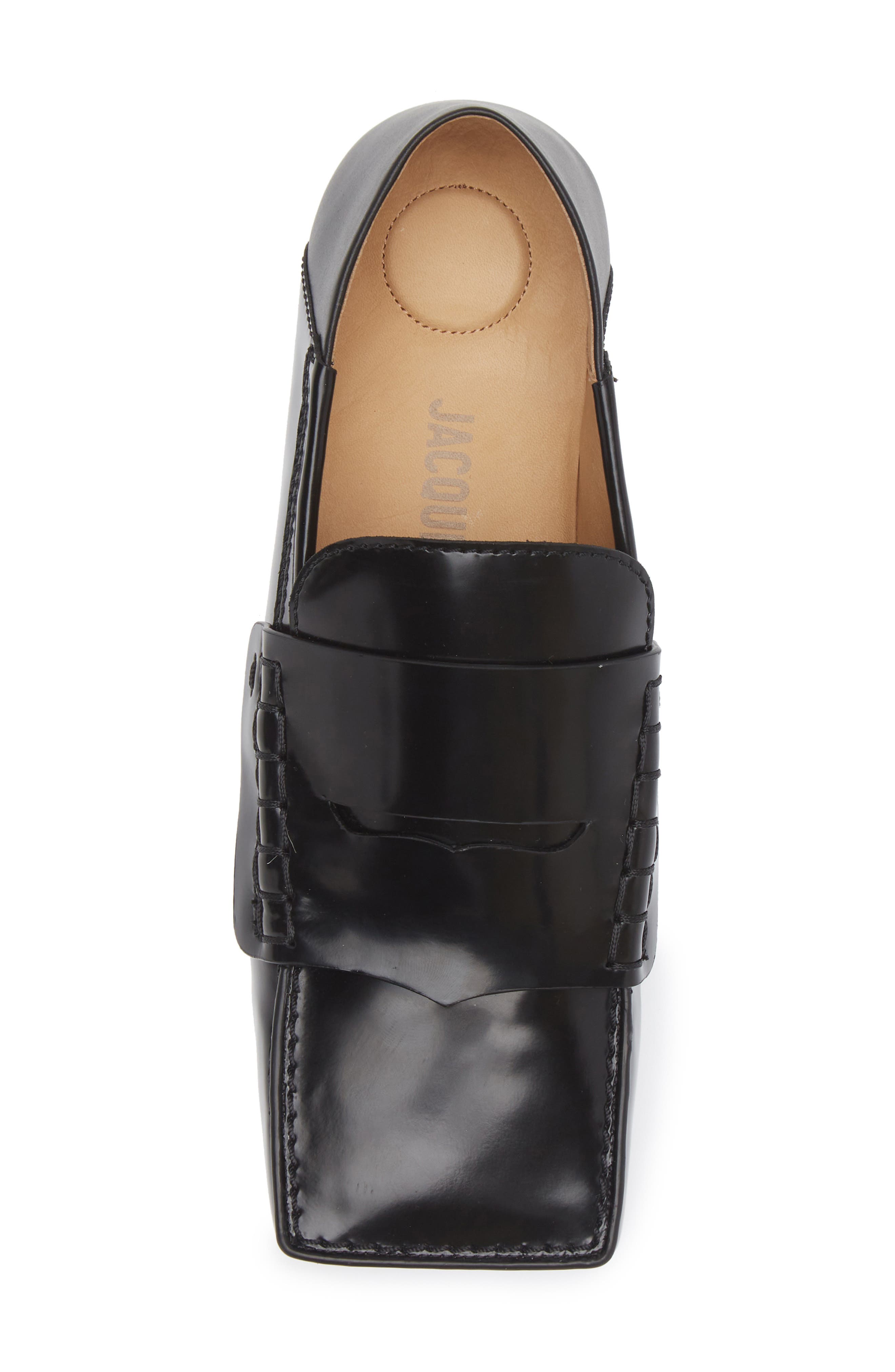 Jacquemus Carré Penny Loafer, Alternate, color, Black