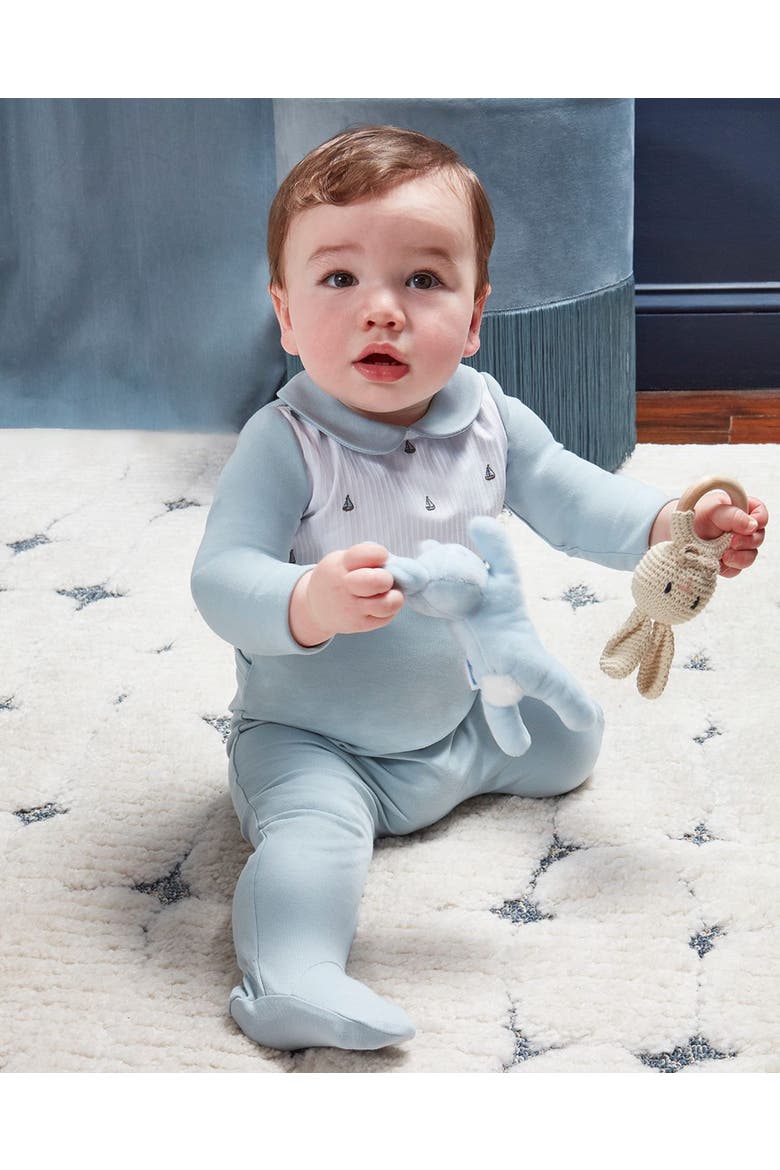 Baby Boys  Pintuck Cotton Footie, Alternate, color, Blue