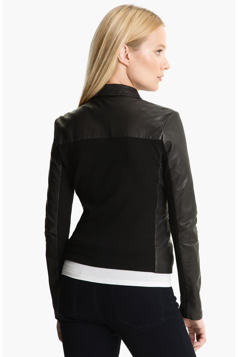 Leather Blazer, Alternate, color, BLACK