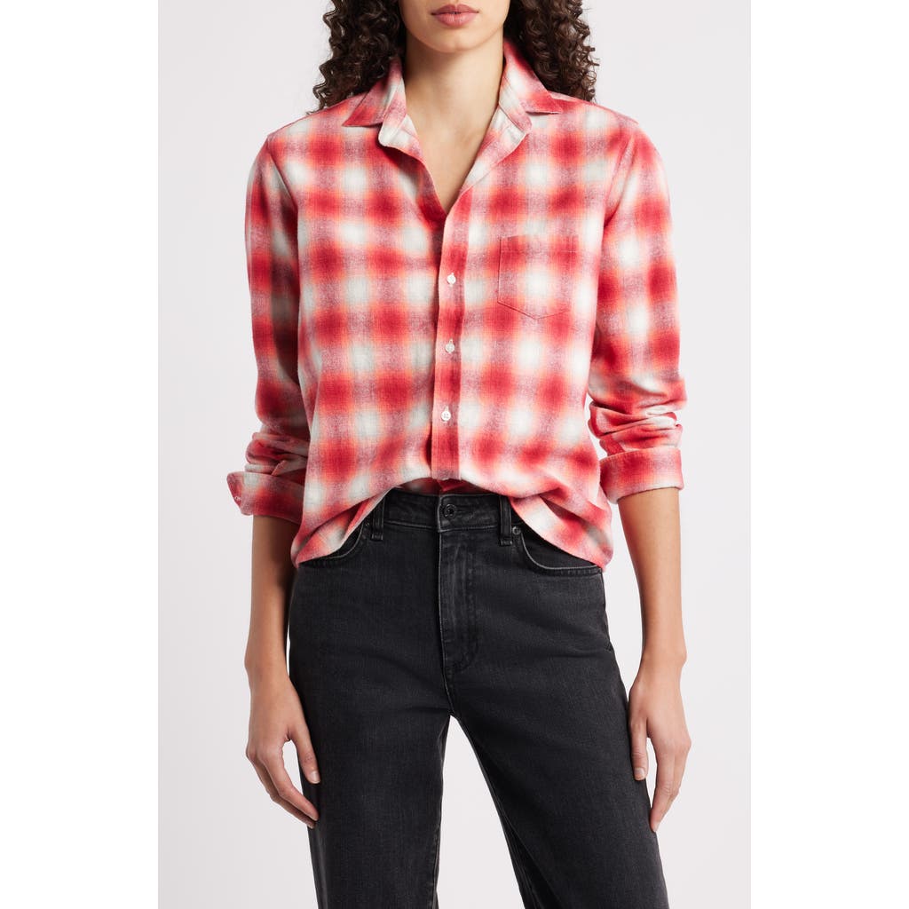 Frank & Eileen Eileen Relaxed Button-Up Shirt in Dark Pink White Plaid  product