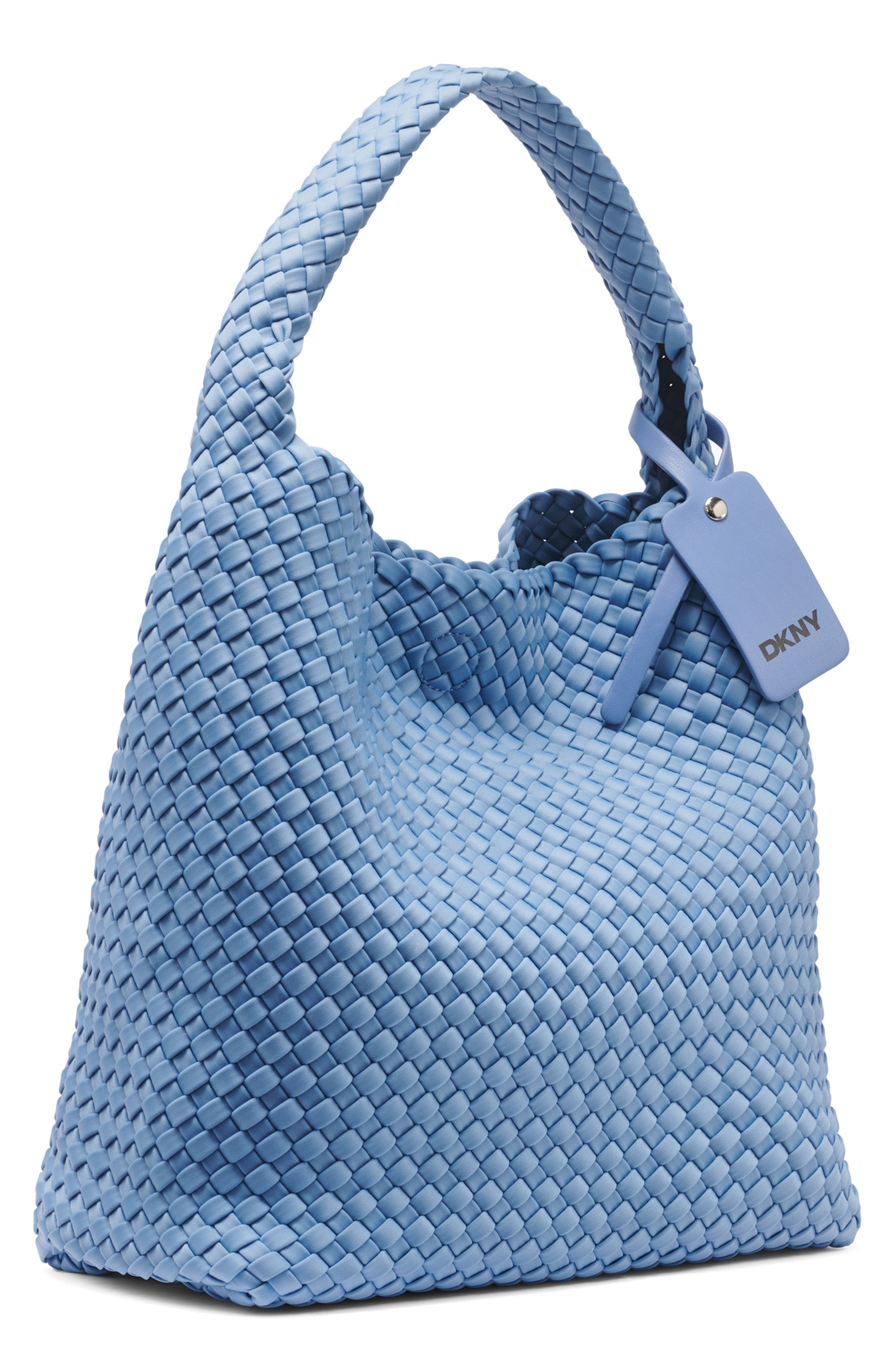 DKNY Giselle Woven Nylon Hobo, Alternate, color, Liberty Sky