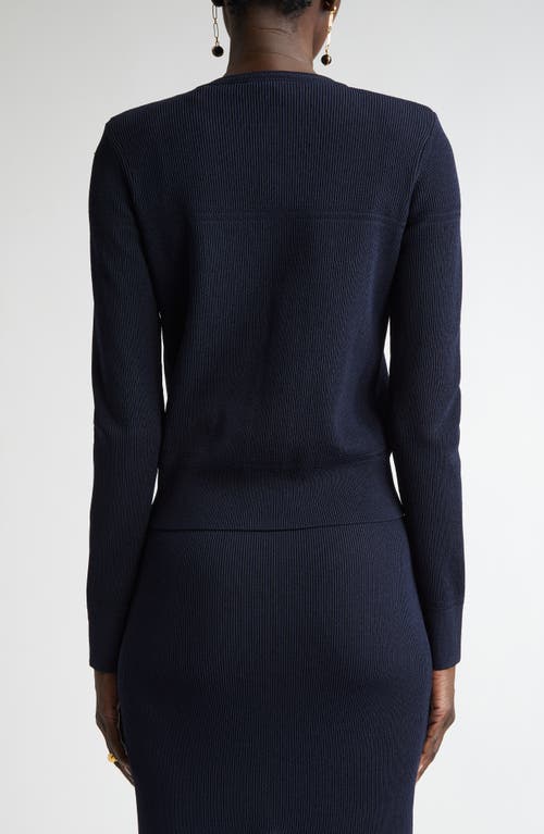St John St. John Collection Crewneck Cardigan In Midnight