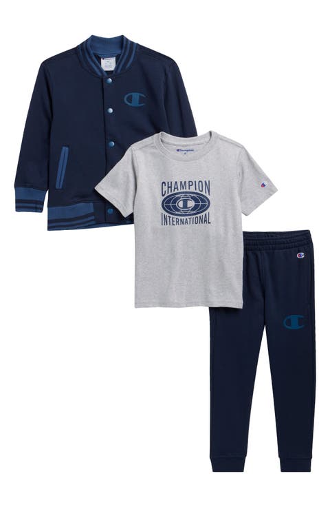 Kids' Varsity Jacket, Graphic T-Shirt & Joggers Set