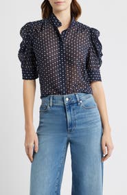 FRAME Gillian Print Silk Button-Up Shirt