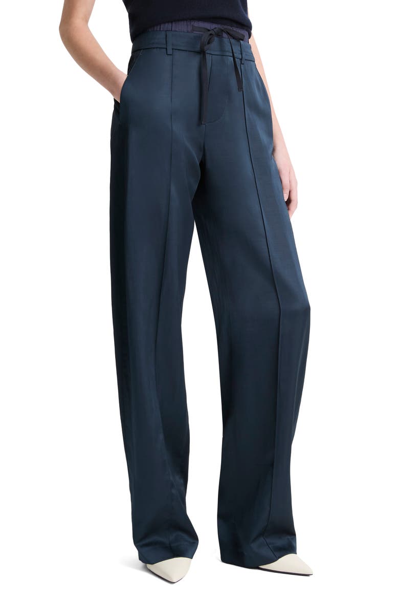 Double Waist Drawstring Pants, Alternate, color, COASTAL
