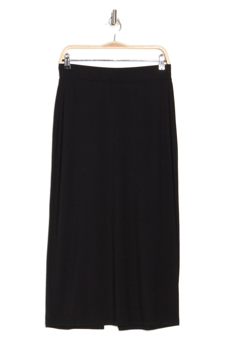 Pull-On Midi Skirt, Alternate, color, BLACK