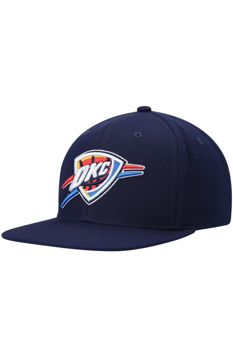 Mitchell & Ness Men's Mitchell & Ness Navy Oklahoma City Thunder Ground 2.0 Snapback Hat, Main, color, Navy