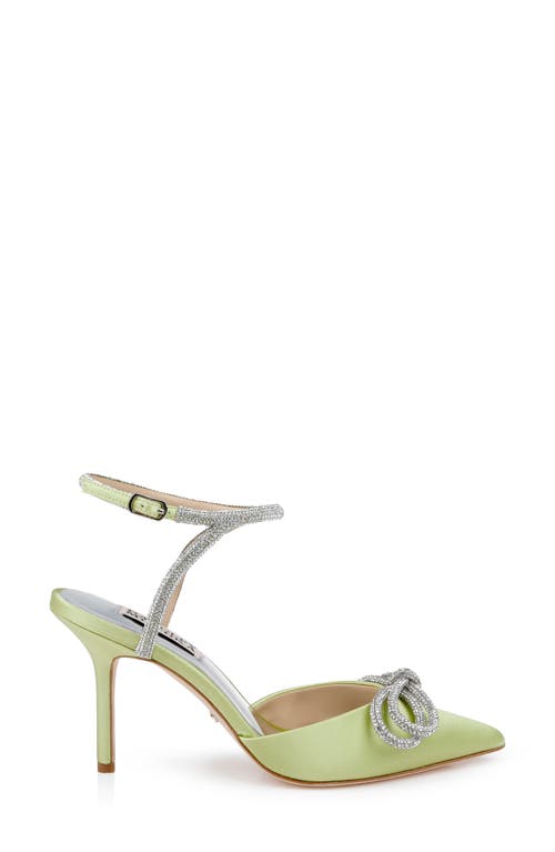 Badgley Mischka Collection Jasmine Pointed Toe Pump In Lemon Satin