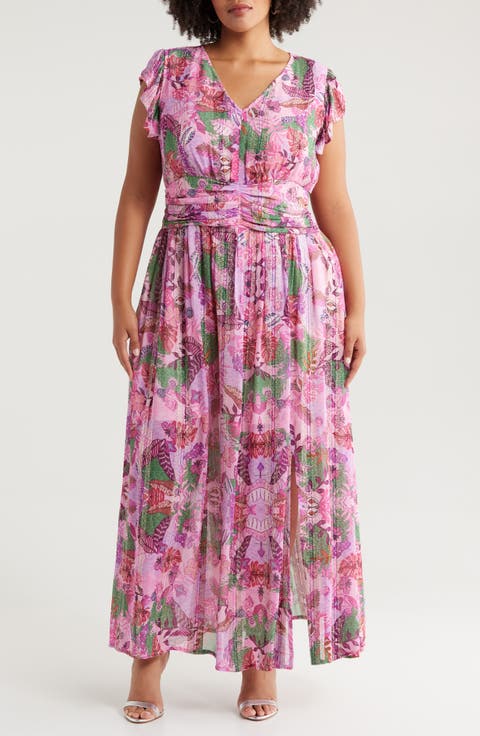 Cap Sleeve Maxi Dress (Plus)