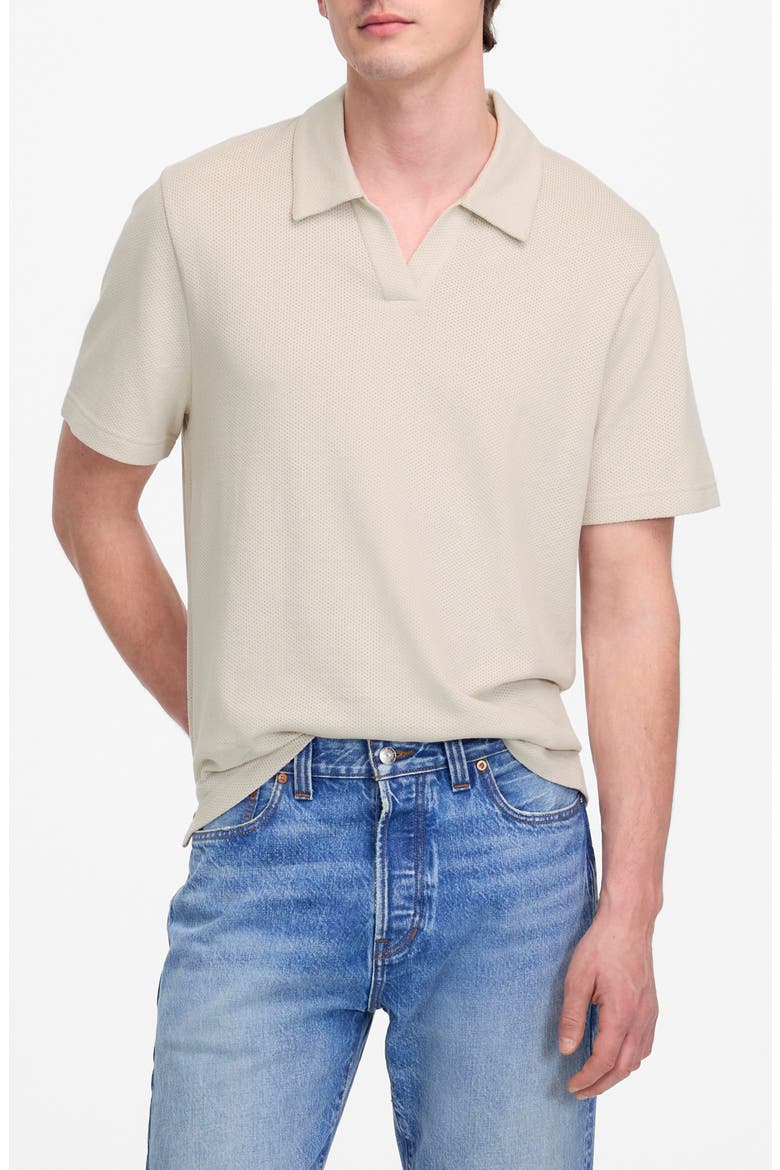 Johnny Collar Heavyweight Mesh Polo, Main, color, DOVE