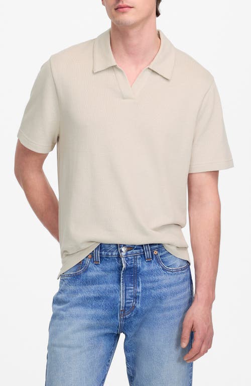 Madewell Johnny Collar Heavyweight Mesh Polo In Dove
