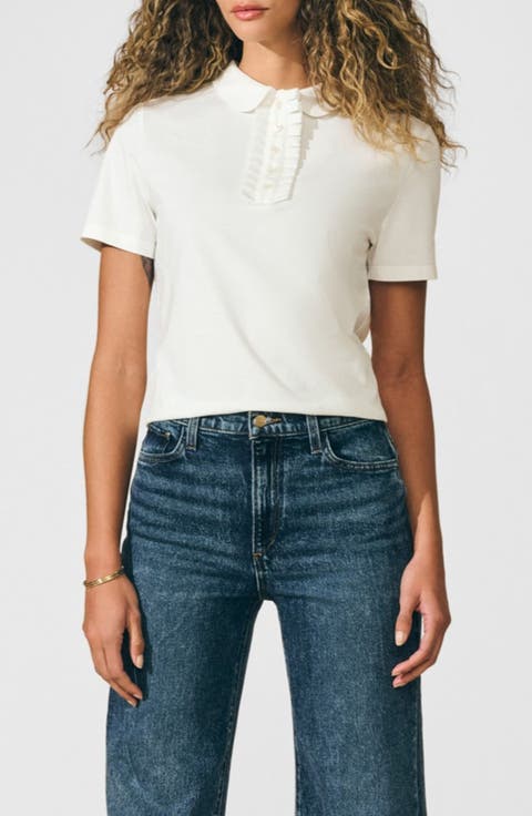 売れ筋商品|||イザックミズラヒ カットソー トップス レディース Women's Embroidered Collar Cap Sleeve Top White black Serafina Dress | Marciano
