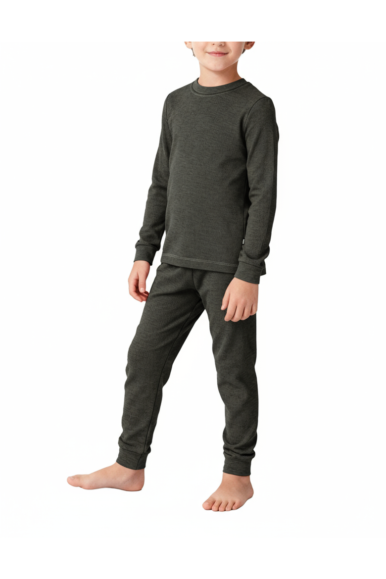 Boys Soft & Cozy Thermal Long Johns 2-Piece Set, Main, color, Black
