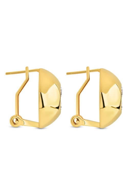 Sterling Forever Zora Cubic Zirconia Dome Stud Earrings In Gold