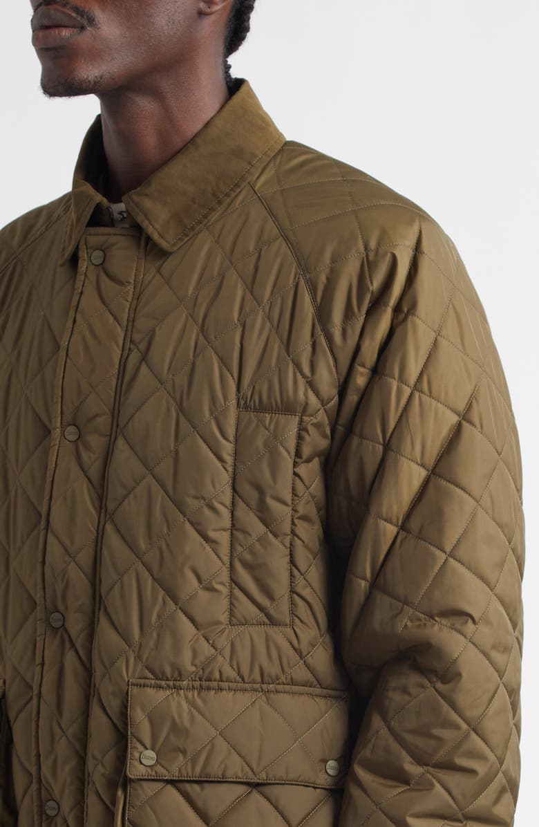 Herno Quilted Matte Barn Jacket, Alternate, color, Military Green