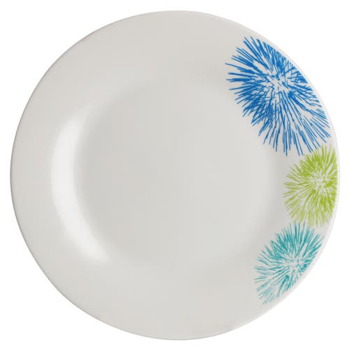 Gibson Home Blue Meadow 12 Piece Fine Ceramic Dinnerware Set In White