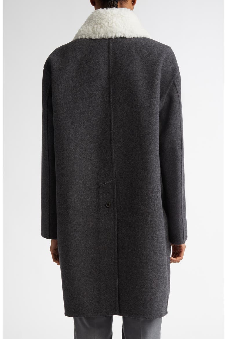 Bal Wool & Cashmere Coat with Removable Genuine Shearling Collar, Alternate, color, MEDIUM GREY