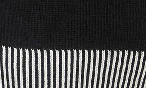 Blu Pepper Contrast Trim Back Button Sweater In Black