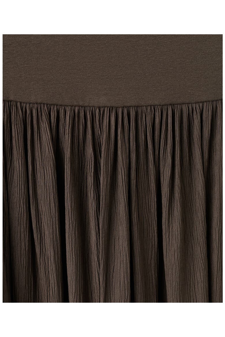 One-Shoulder Flared Maxi Dress, Alternate, color, BROWN