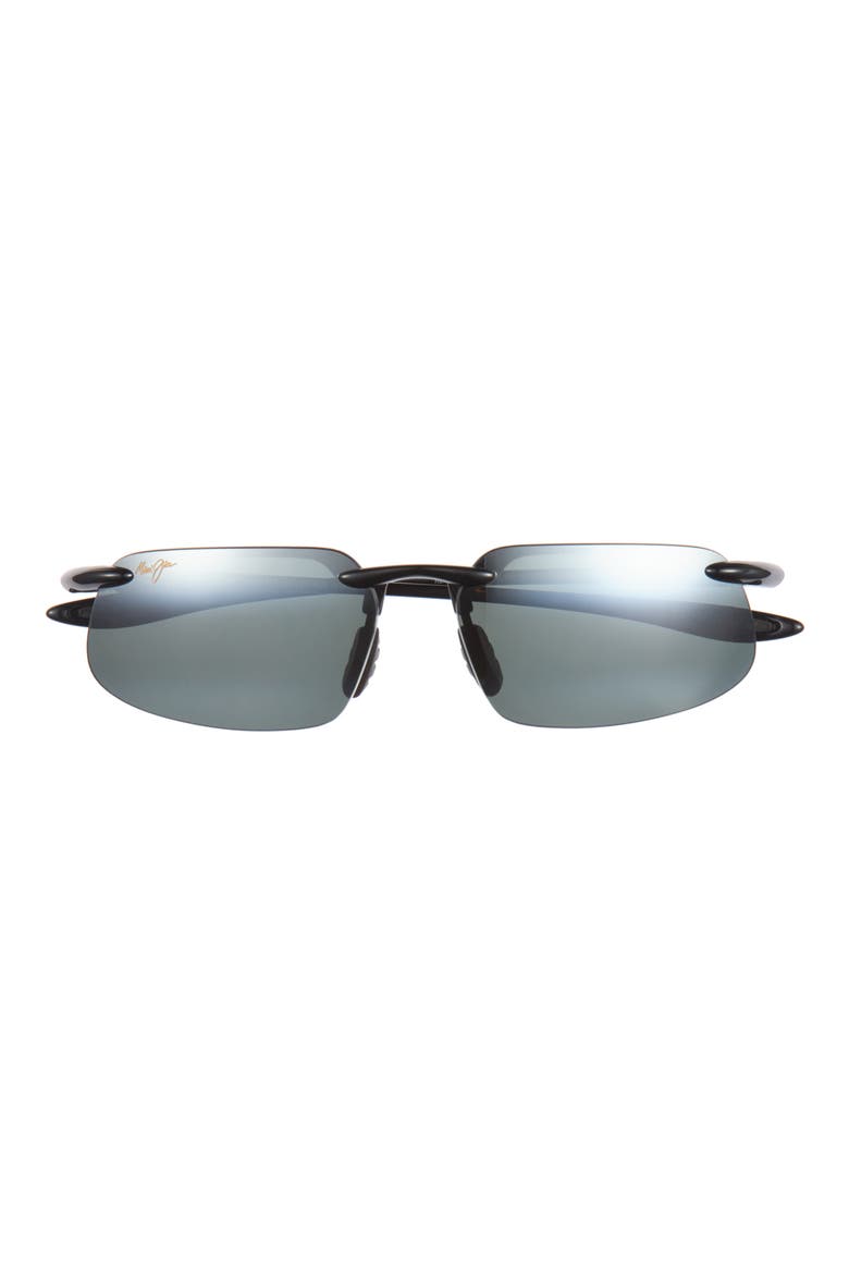 Polarized Rectangular Sunglasses, Main, color, BLACK BLACK GREY