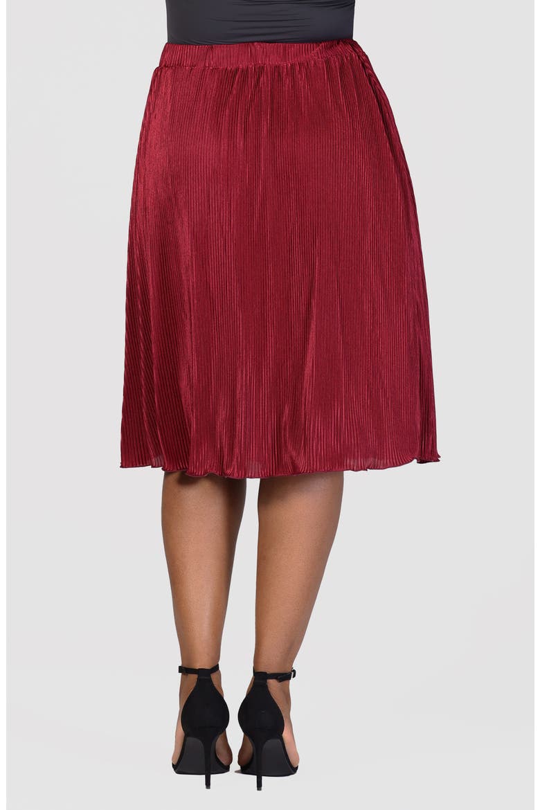 Shimmery Pleated Skirt, Alternate, color, WINE