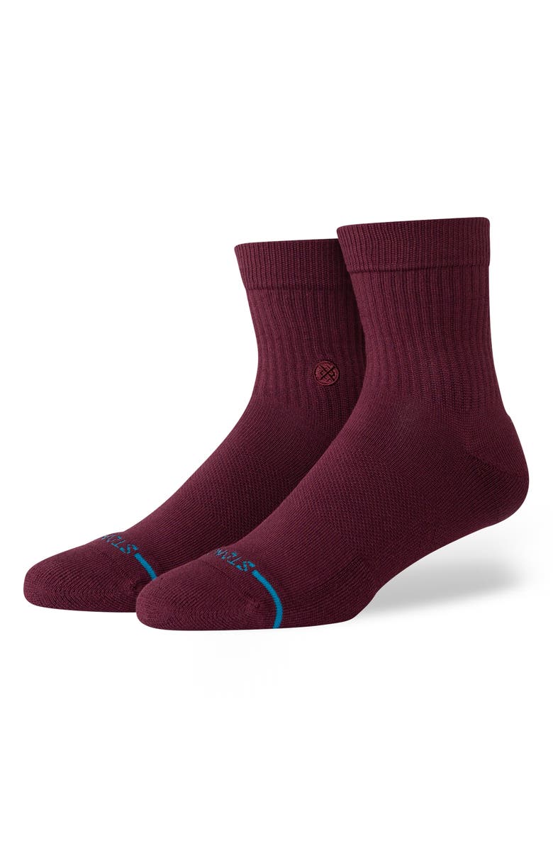 Stance Icon Quarter Socks, Main, color, Wine