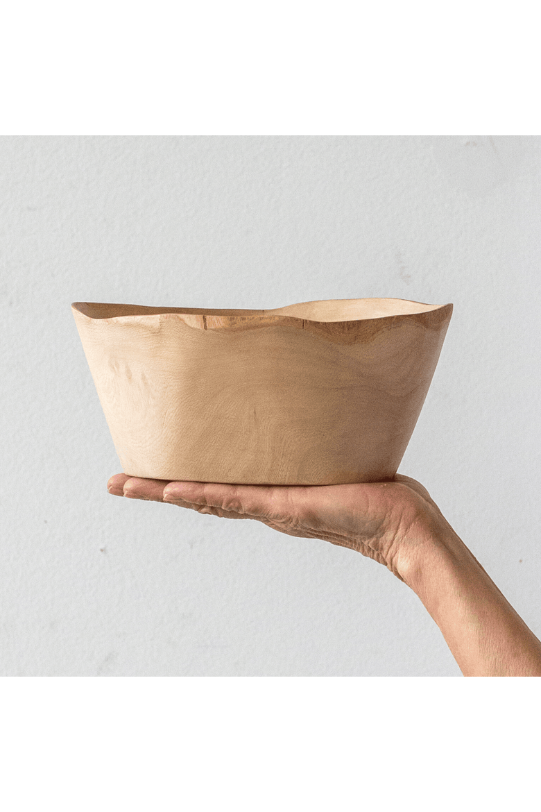 Jacaranda Hand-carved Wood Trinket Bowl, Main, color, Natural