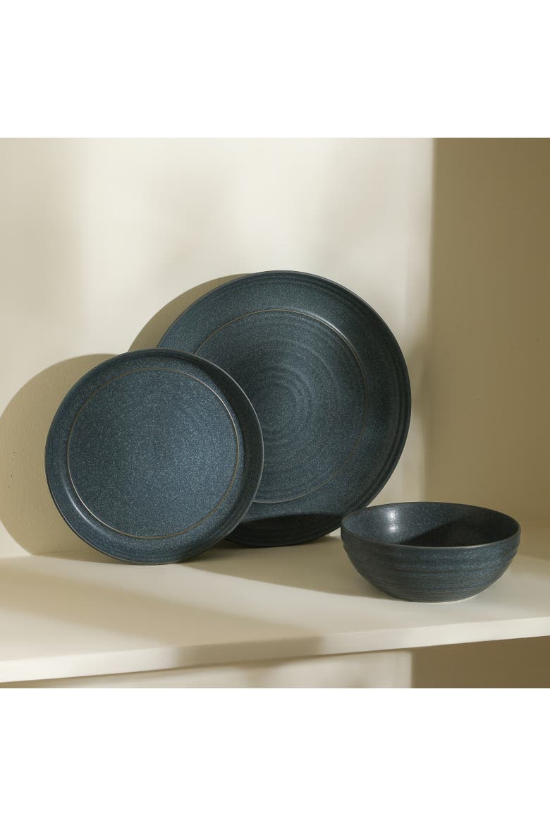 Elio Stoneware 4-Piece Dinner Plate Set, Alternate, color, Blue